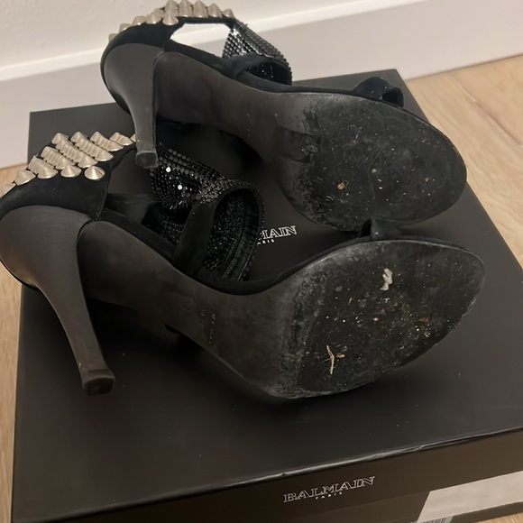Giuseppe Zanotti x Balmain black suede heel Size 5.5 - Picture 5 of 10